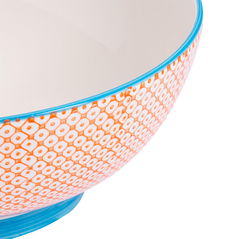 Nicola Spring - Hand-Printed Fruit Bowl - 31.5cm - Orange