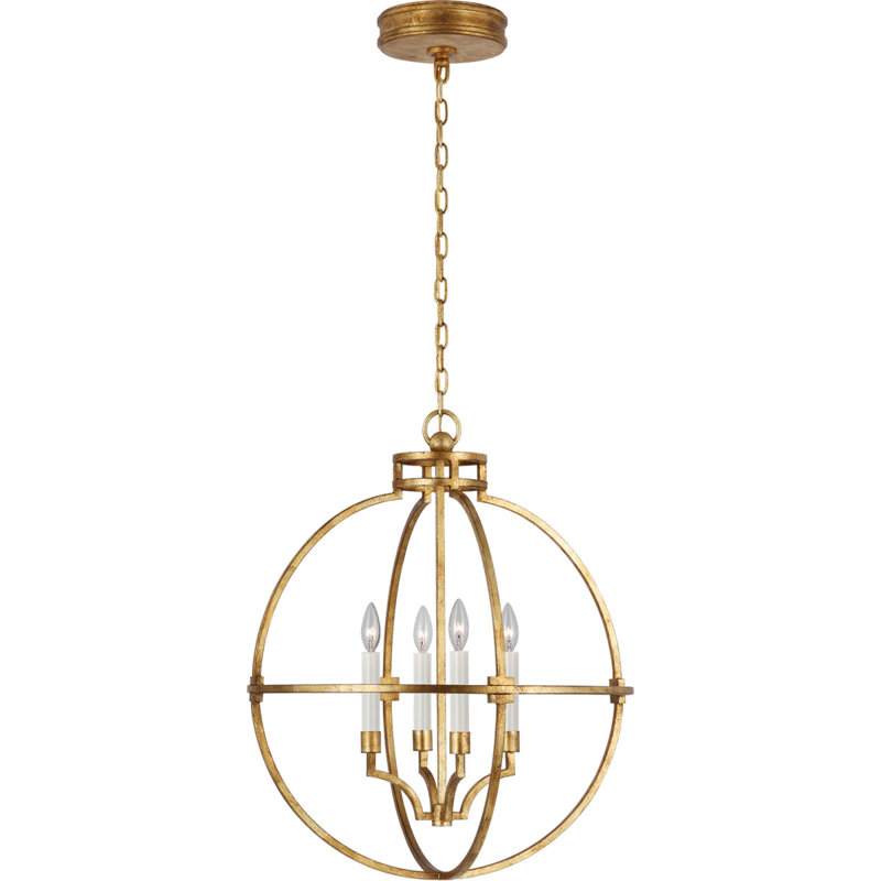 Chapman & Myers Lexie Globe Lantern, 22.25" H x 18" W x 18" D, Aged Iron