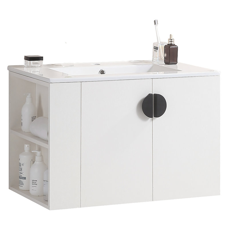 Luehrmann Solid Wood Wall Bathroom Cabinet, Silver