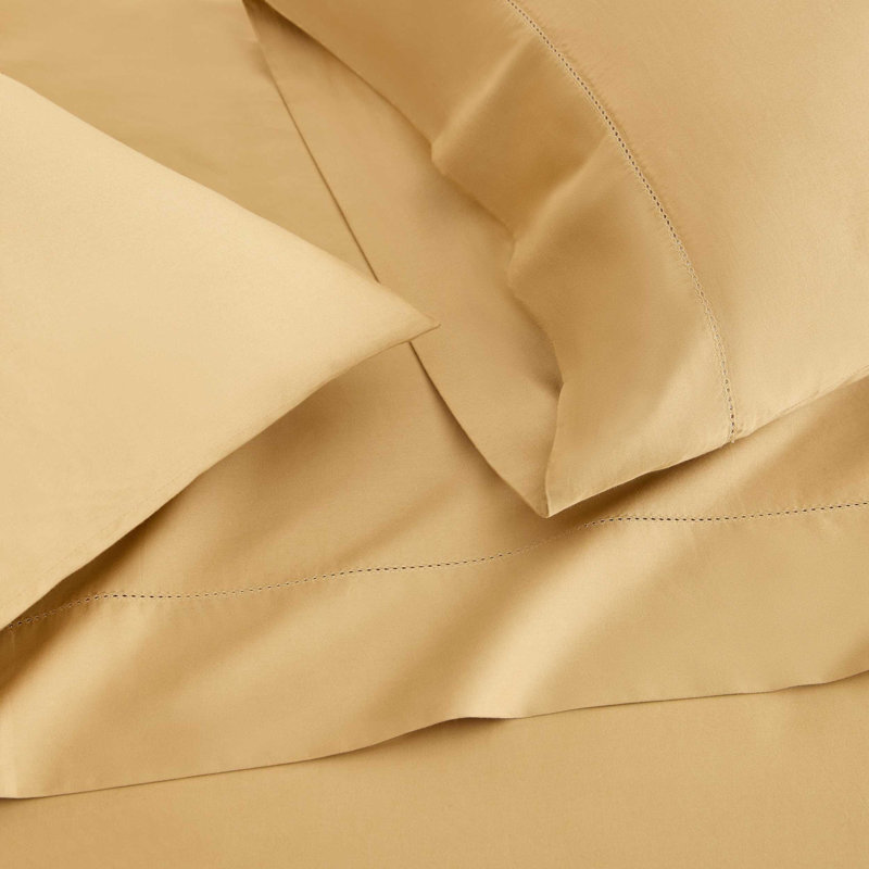 Ensemble de draps en coton massif Martha By Martha Stewart, Ensemble de draps pour taille de lit grand avec de, Doré