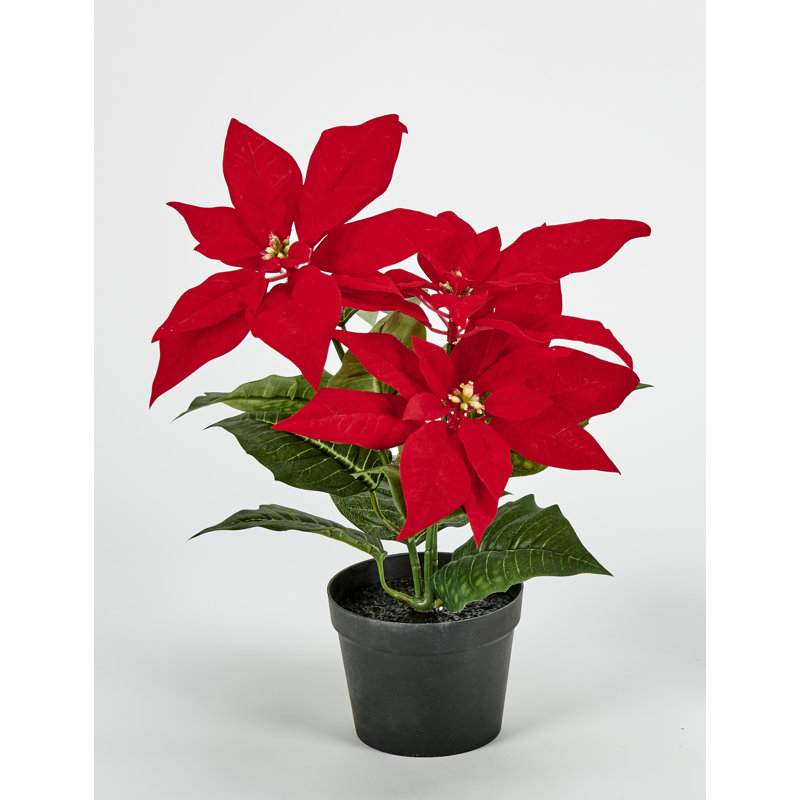 Poinsettia artificiel en pot 14 po
