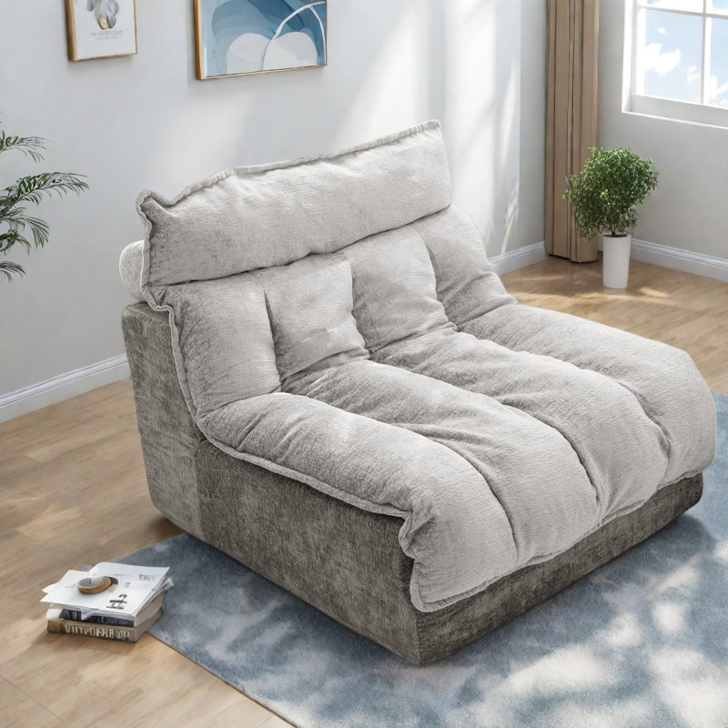 Canapé d'angle Compression Cloud, fauteuil moderne en chenille de 114 cm pour petits espaces, Gris