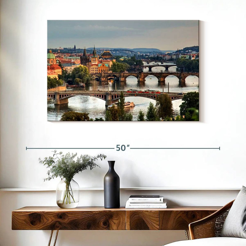 Vue du camion de Prague, H 26 po x l 39 po