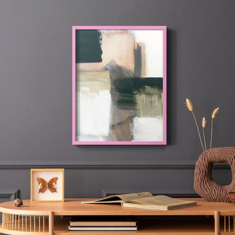 Marble Block Symmetry III, reproduction encadrée - bois massif, Cadre photo rose simple, H 10 po x l 8 po