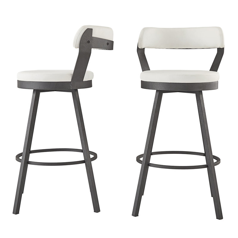 Tabouret de bar et de comptoir Berrin, Blanc, Tabouret de bar (siège d'une hauteur de 30,3 po)