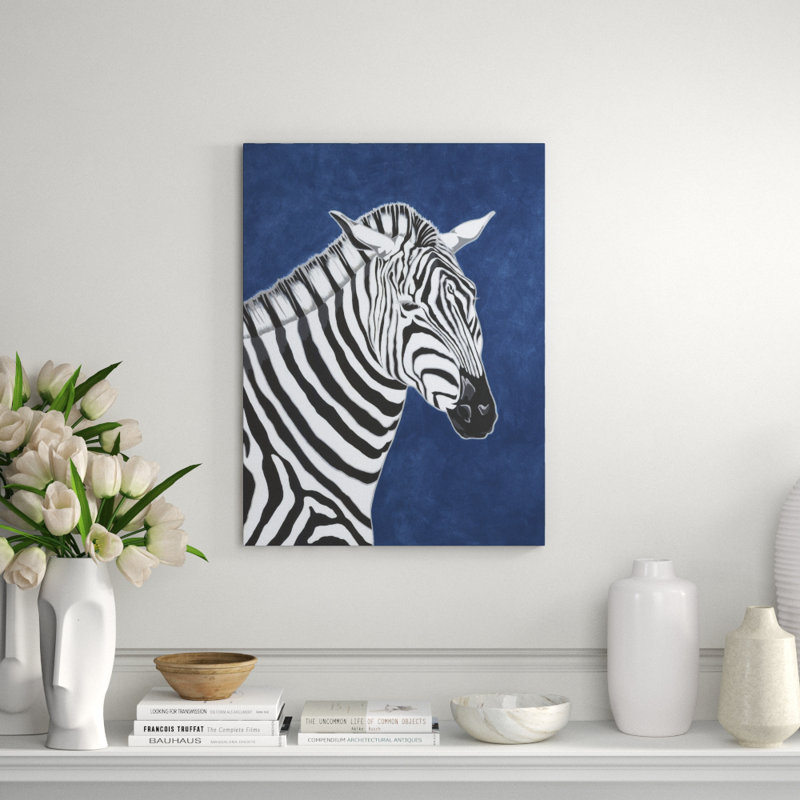 Libérer un zèbre par Bella Lane - peinture sur toile tendue, Image au pinceau gel, H 32 po x l 24 po x P 1,5 po