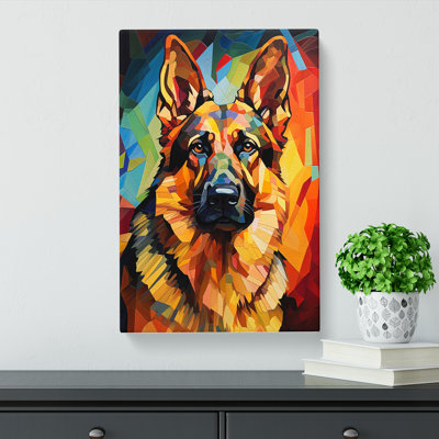 German Shepherd Orphism No.2 - Art Prints - Wrapped Canvas