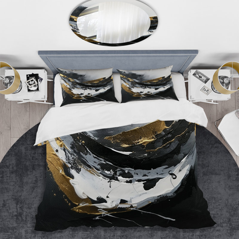 Ensemble de housse de couette en microfibre / polyester Minimal Joy, Housse de couette simple + 1 taie décorative stan