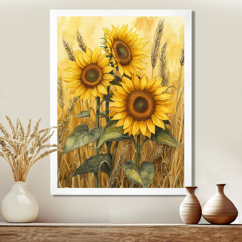 Dragica - impressions sur toile florales, H 40 po x l 30 po, Reproduction encadrée sans passe-partout, Blanc