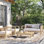 Ensemble de patio extérieur en teck 4 pièces Modway Upland