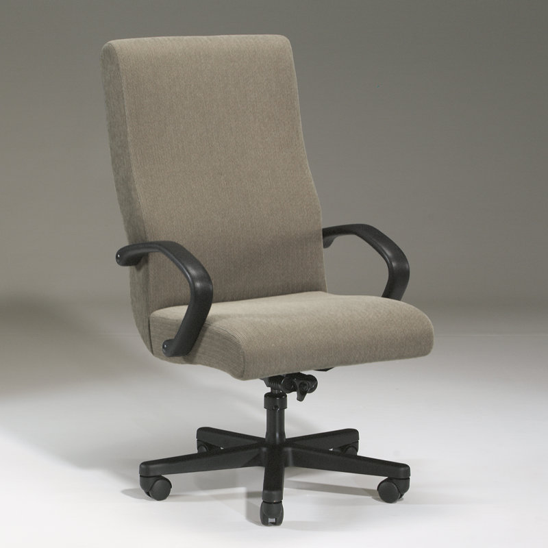Genuine Leather Conference Chair, Ultramarine, Walnut, Tilt Lock Included