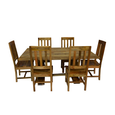Fyn 4 - Person Solid Wood Top Trestle Dining Set