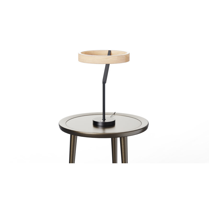 Modern 12W LED Table Lamp 18" - 2700K Warm Light- Angled Design in Matte Black