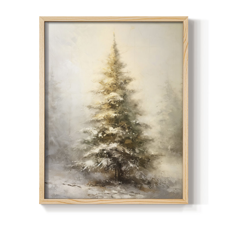 «Christmas Holiday Art Dxxxvii», reproduction d'art encadrée - bois massif, H 11 po x l 9 po, Naturel