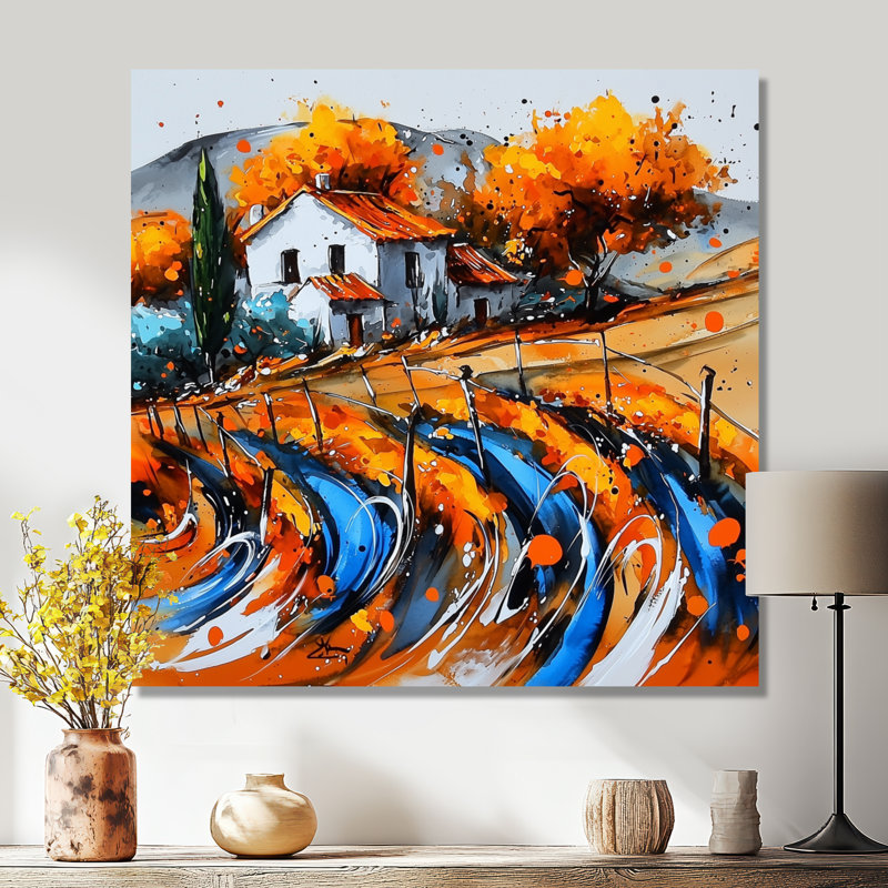 «Rolling Vineyard In Provence France I», impression sur métal traditionnelle, H 16 po x l 16 po