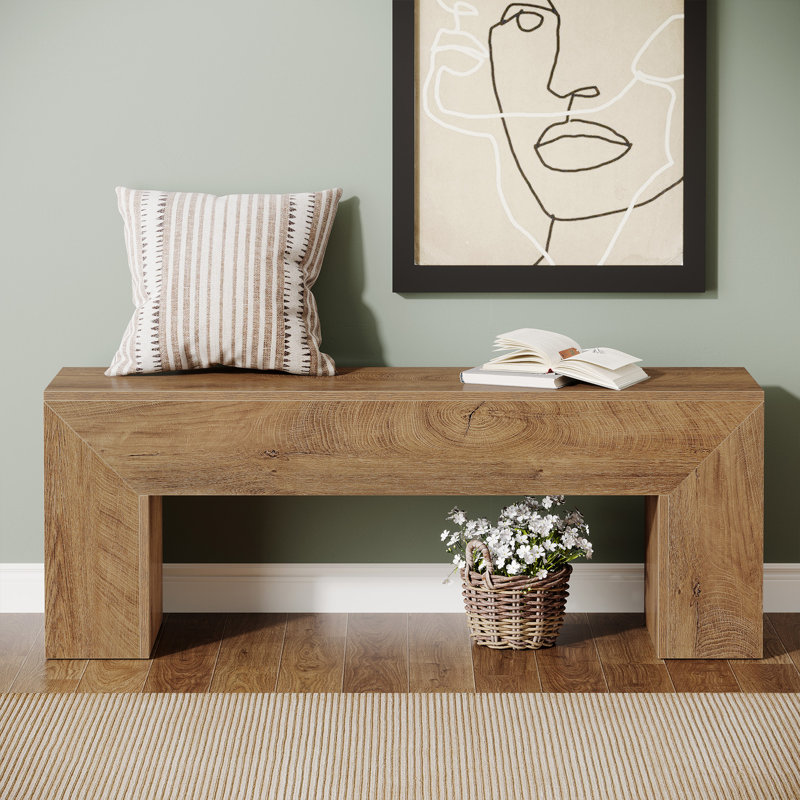 Banc de 47 po pour hall d'entrée, Brun naturel
