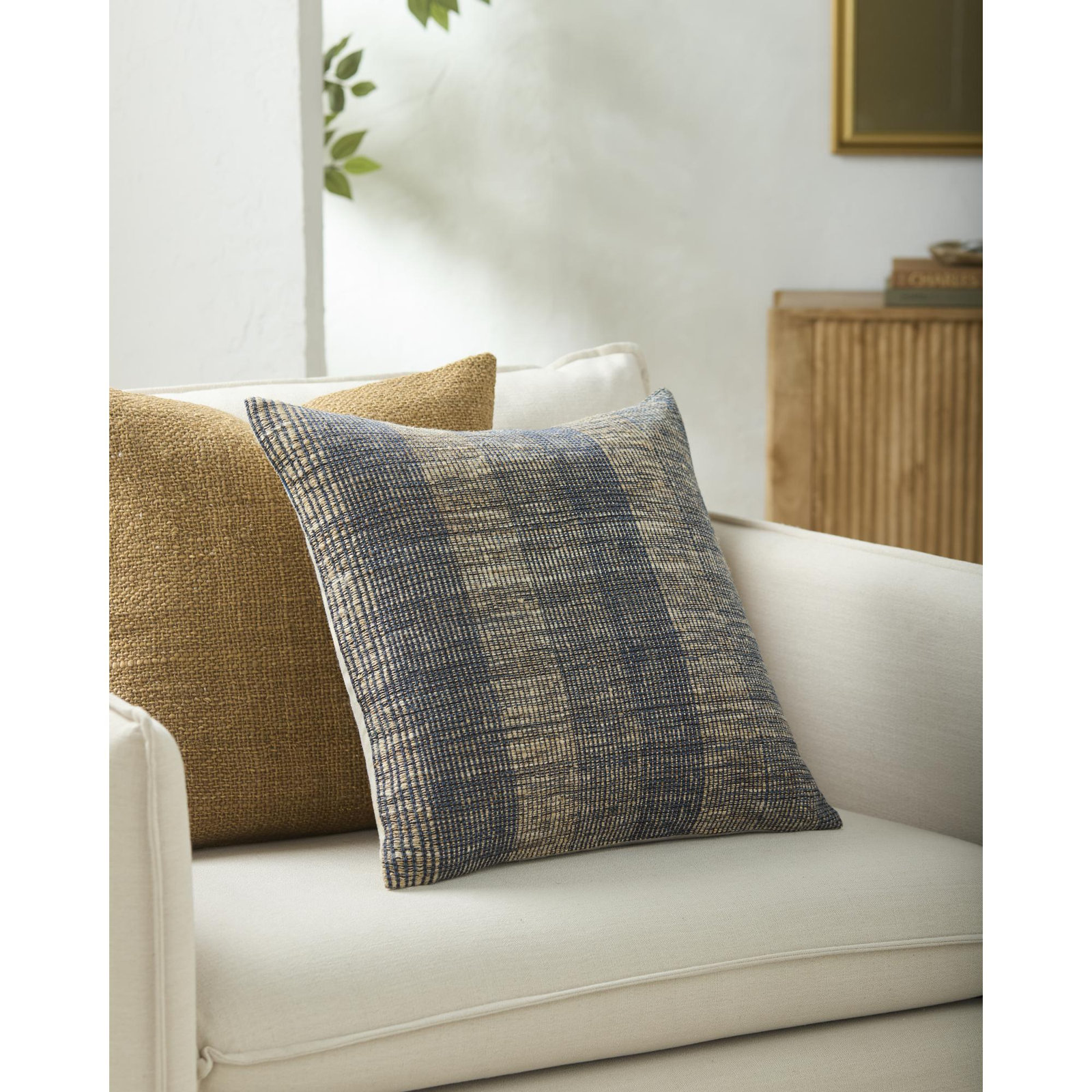 Marzano Accent Pillow, Polyester, Square 18", Black/Gray/Brown