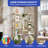6 Tier Gold Geometric Bookcase In Marble Finish With 12 Shelves