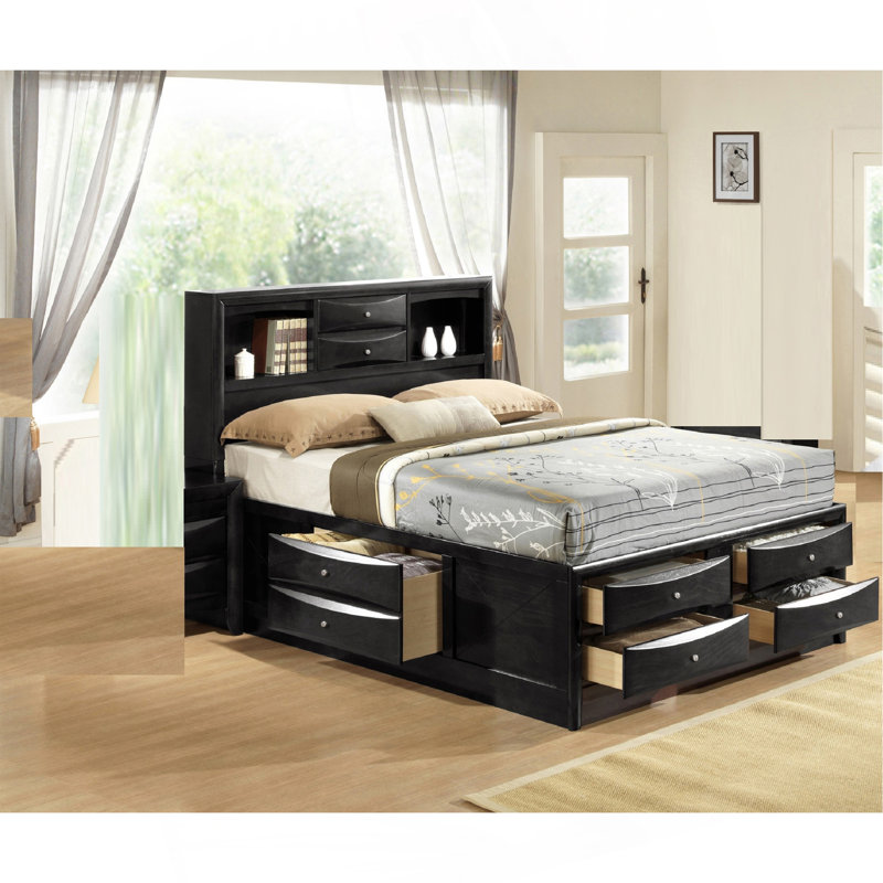 Mobilier de chambre à coucher 1Pc, Noir, Très grand lit