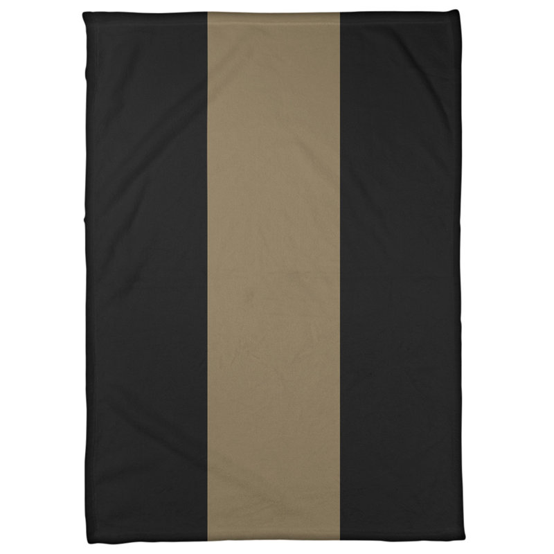 Jeté de hockey Anaheim, 60 po x 80 po, Noir / doré métallique / noir, Molleton Sherpa