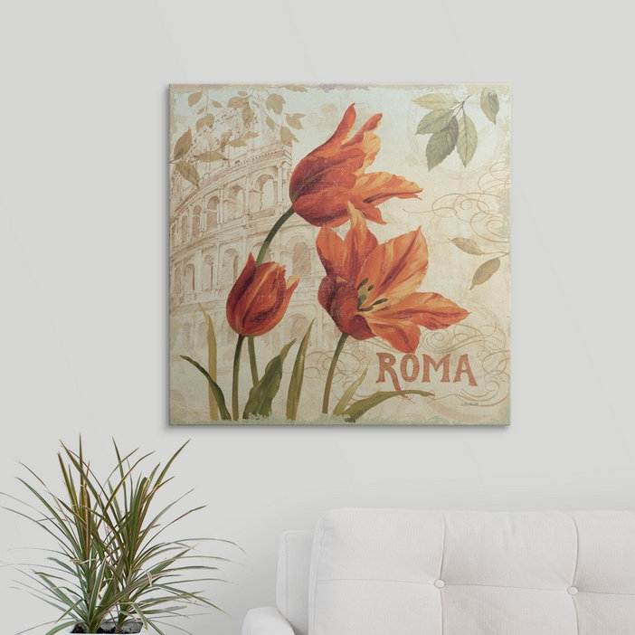 « i » par lisa audit, impression European Flowers, H 35 po x l 35 po x P 1,5 po, Toile