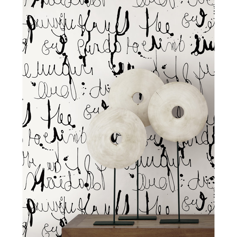 Papier peint encastré Theobald de Seabrook Designs, Blanc ; noir