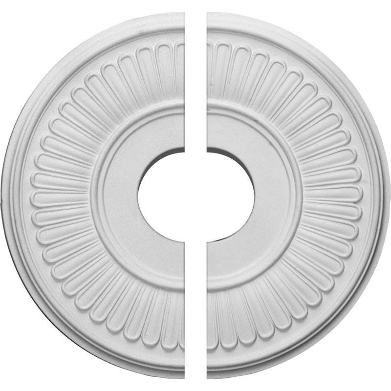 Médaillon de plafond Endurathane Berkshire, P 15 3/4 po x P 3 7/8 po x P 3/4 po (convient aux auvents jusqu'à 7 po), deux pièces, apprêté en usine