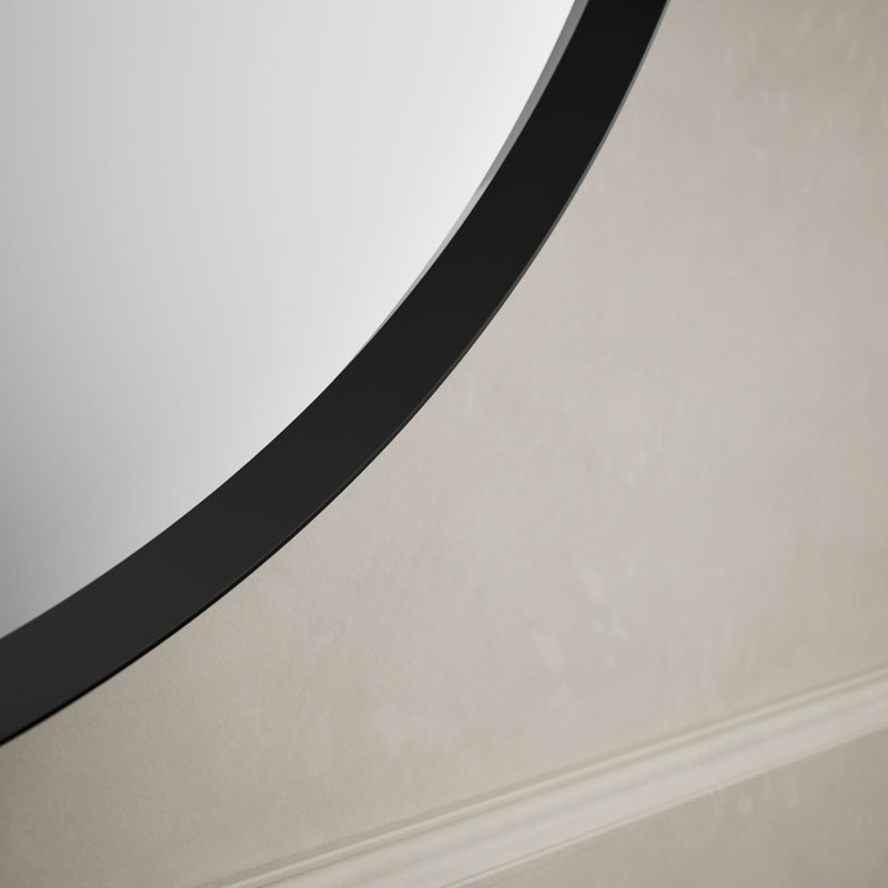 Miroir de salle de bain Essential, Noir mat, H 28 po x l 28 po x P 1,38 po