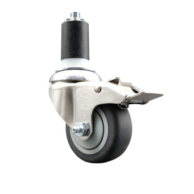 Thermoplastic Rubber Swivel Stem Caster Lock Brake