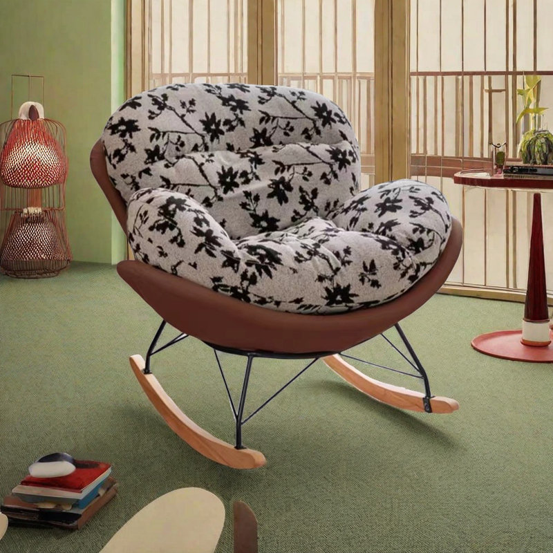 Chaise berçante rétro, Brun