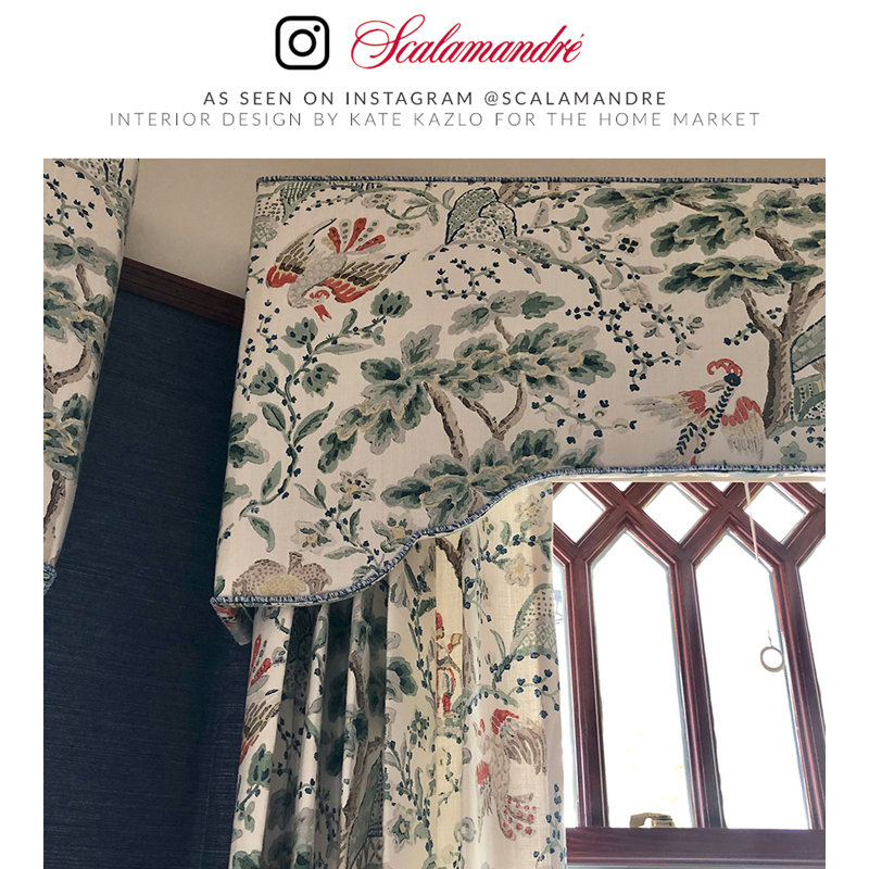 Merchante Kelmescott Hand Block Fabric, Leaf On Ivory