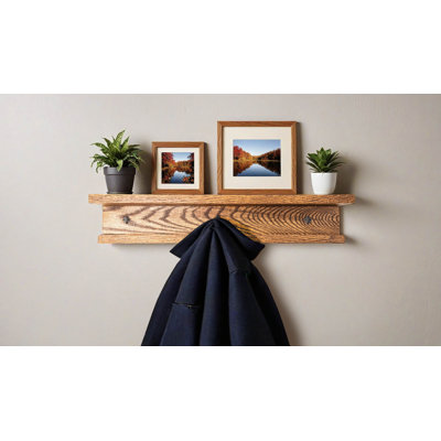 Rayne 3 Piece Oak Shelves With Hooks