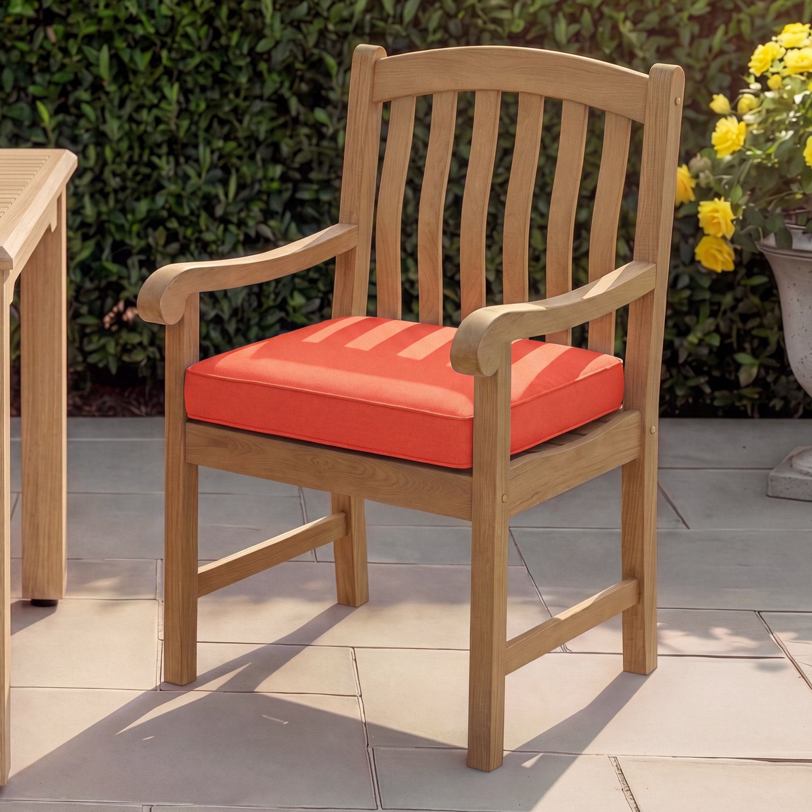 Whelan Dining Chair Cushion, 5" H x 23.5" W x 23" D, Coral