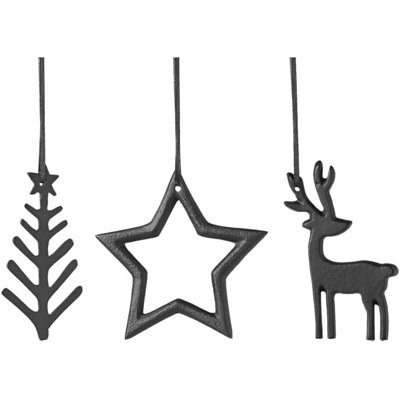 Villeroy & Boch - Christmas Chic Decorative Hanging Set, 3 Pieces, Black