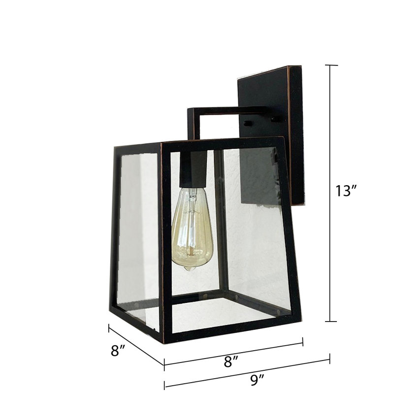 1 Light Outdoor Wall Mounted Lighting, 13" H x 8" W x 9" D