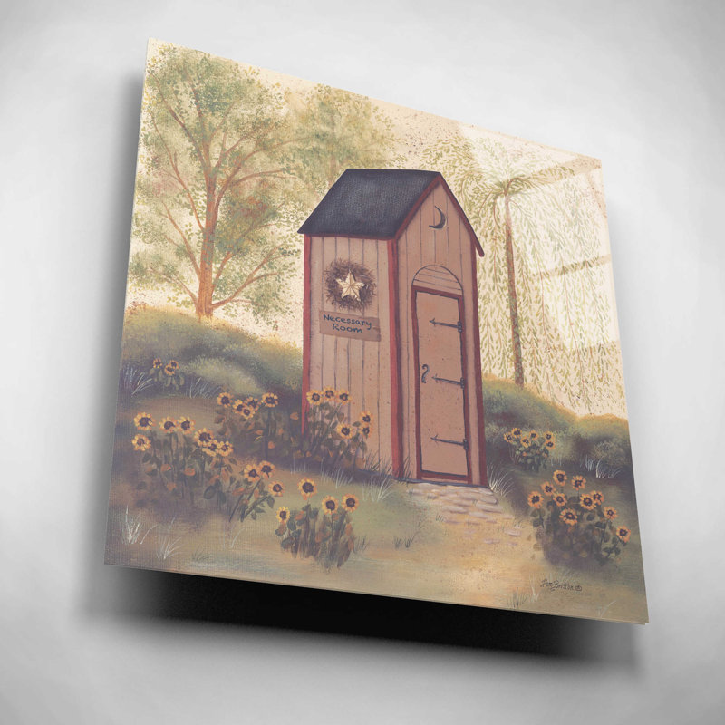 «Folk Art Outhouse I» par Pam Britton - reproduction non encadrée, L 12 po x H 12 po