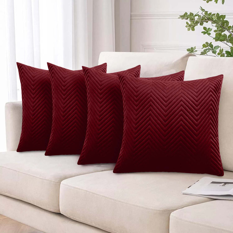 Square Throw Pillow Insert, Burgundy