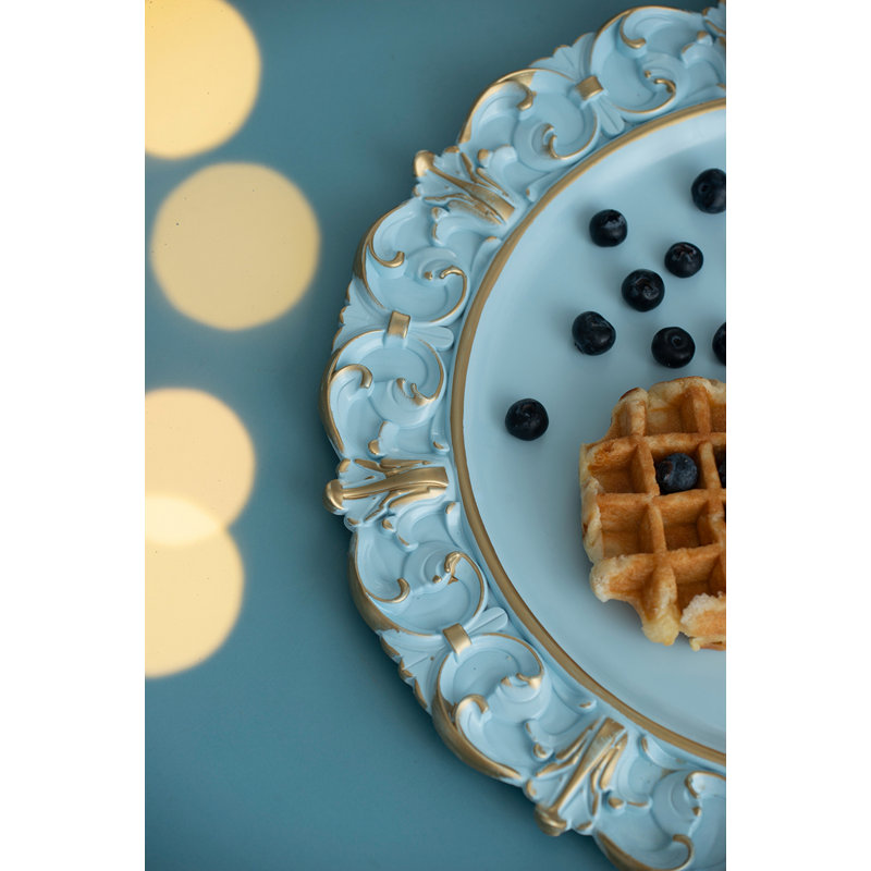 Ensemble de 6 assiettes décoratives à bords, Blanc, 6