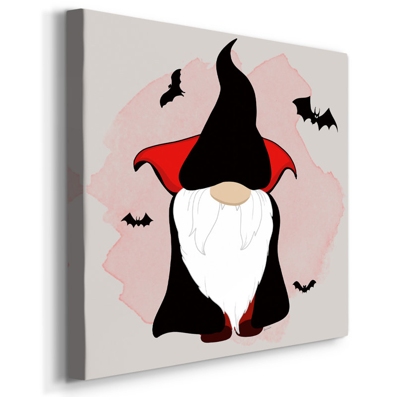 Dracula, gnome sur toile, H 16 po x l 16 po x P 1,5 po
