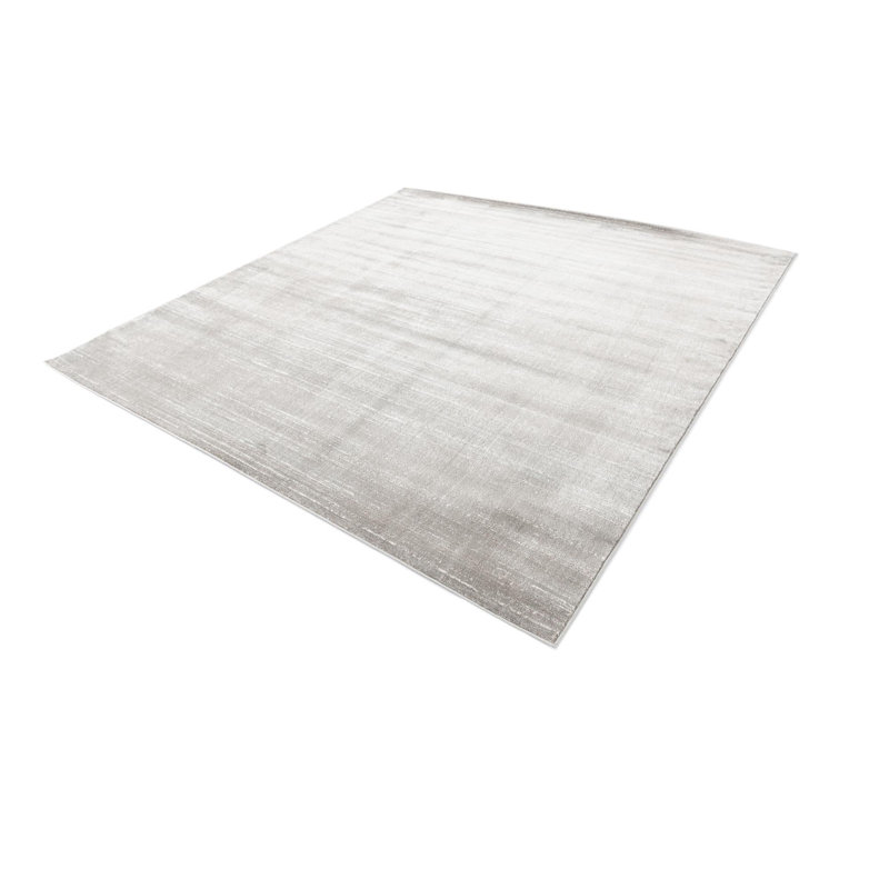 Tapis uni / rayé gris-ivoire Aimeeleigh, Carré 7 pi 10 po
