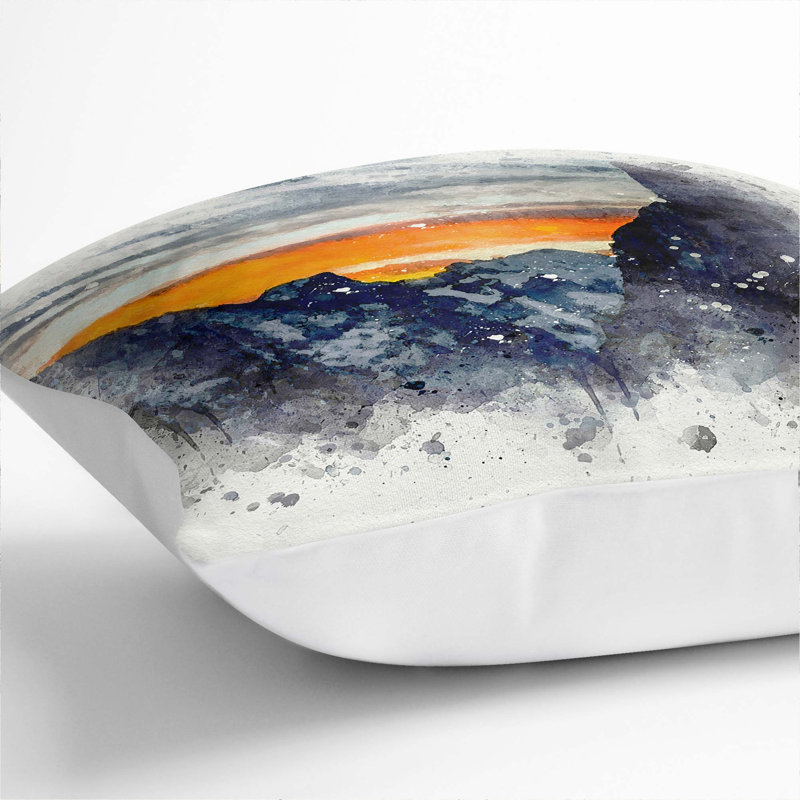 Sunset over Yosemite Cushion with Filling, 55cm H x 55cm W x 20cm D, White