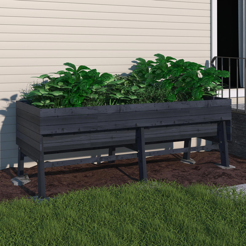 Lit de jardin surélevé extérieur en bois Eckmark, Gris