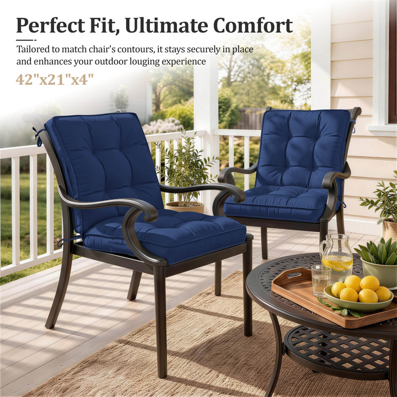 Outdoor/Indoor Seat / Back Cushion, 21"W x 21"D, Blue