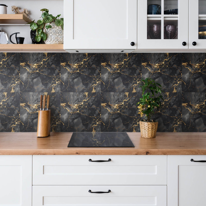 Newburg 30cm x 30cm PVC Mosaic Tile in Black