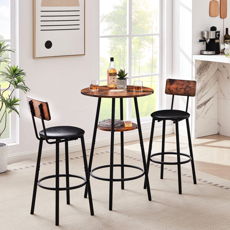 Tabouret de bar brun rustique - 36,22 po de hauteur, panneau de particules épais de 0,6 po
