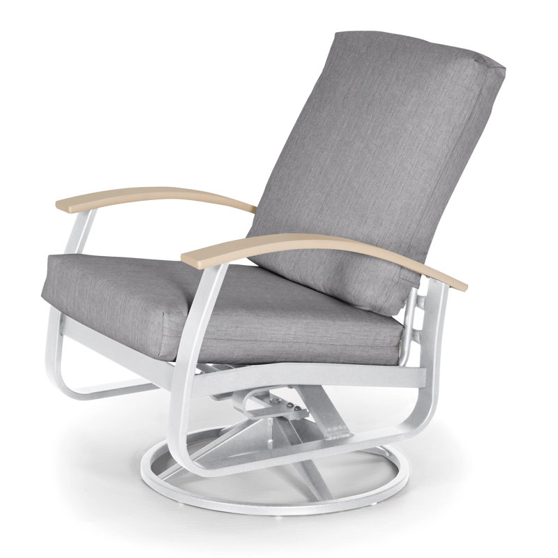 Belle Isle Outdoor Swivel Lounge Chair, Canvas Granite Sunbrella® Canvas, Gloss White, White P50
