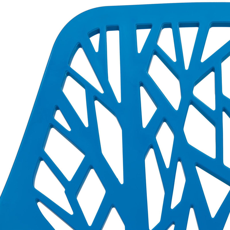 Chaise d'appoint avec pieds chromés, Bleu