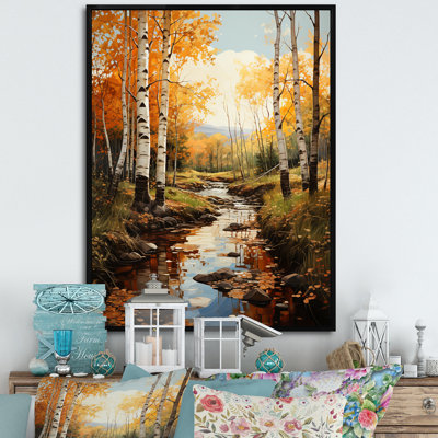 «Chatelau Birch Woods Autumn Whispers III», reproduction sur toile