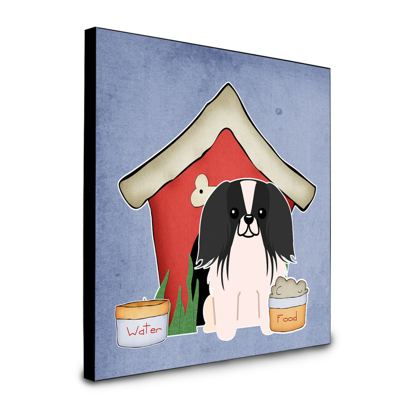 Panneau mural d’art collection dog house Scarvinia, Pékinois noir / blanc