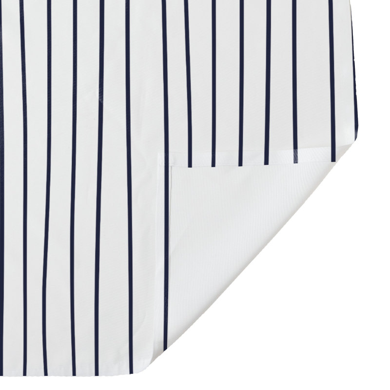 Wagar Striped Shower Curtain, Navy